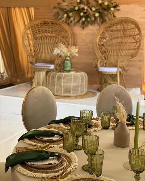 Traditional Lobola Decor, Umembeso Decor, Lobola Decor, African Traditional Wedding Decoration, Nigerian Wedding Decor, Wedding Bench, African Wedding Theme, Emerald Green Wedding Theme, White Weddings Reception