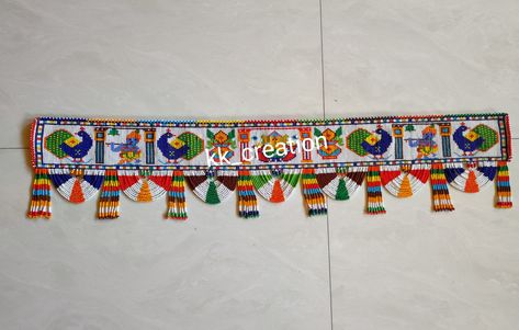 Motina Toran Hombre, Moti Toran Designs Doors Handmade, Toran Design, Navratri Outfits, Kutchi Work, Khatli Work, Friendship Status, Hand Embroidered Jewelry, Moti Work