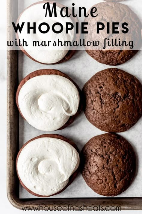 Marshmallow Whoopie Pie Filling, Smore Whoopie Pies, Whoopie Pie Filling Marshmallow, Marshmallow Filling For Whoopie Pies, Whoopie Pie Filling Marshmallow Fluff, Whoopie Pies Filling, Woo Pie Pies, New England Whoopie Pie Recipe, Whoopi’s Pies