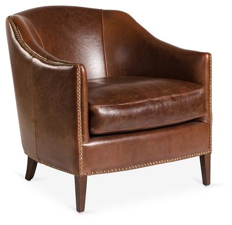 Verona Leather Club Chair, Saddle | One Kings Lane Tweed Furniture, Leather Occasional Chair, Comfort Chair, Brown Leather Chairs, Stylish Accent Chairs, Leather Club Chairs, Leather Accent Chair, Perfect Chair, Occasional Chair