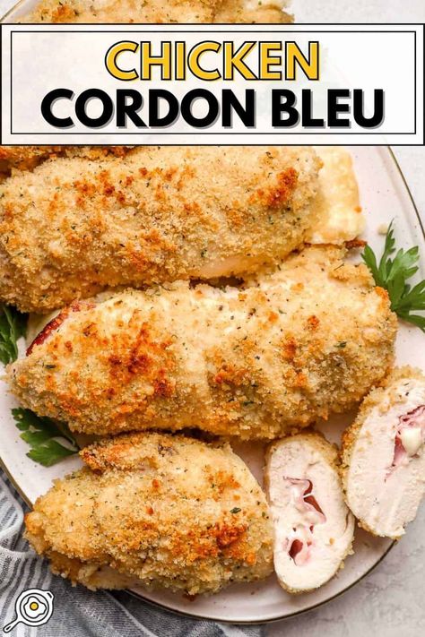 Chicken Cordon Bleu Corn On Blue Chicken, Chicken Corn On Blue, Chicken Court On Blue Recipes, Cordon Bleu Chicken, Frugal Dinners, Chicken Milanese, Wellness Magazine, Budget Bytes, Chicken Cordon