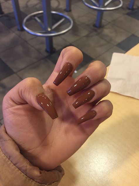 Pinterest: Nail Design Brown Nail, Fall Acrylic Nails, Nagel Inspo, Brown Nails, Fire Nails, Pretty Acrylic Nails, Dope Nails, Best Acrylic Nails, Long Acrylic Nails