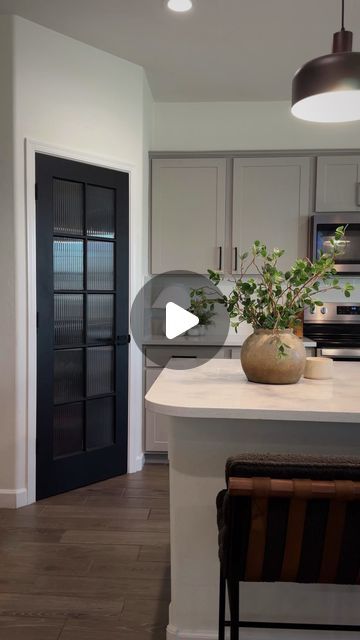 Black Oantry Door, Update Pantry Door, Walk In Pantry Door, Black Pantry Door, Kitchen Pantry Door, Pantry Door Ideas, Kitchen Pantry Doors, Accessible Beige, Pantry Makeover