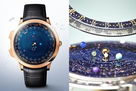 Astronomical Watch Gorgeously Depicts the Real-Time Orbits of Planets | Mental Floss Solar System Watch, Planets Mercury, Astronomical Watch, Van Cleef & Arpels, Van Cleef And Arpels, French Jewelry, 3d Video, Look At The Stars, Sistema Solar