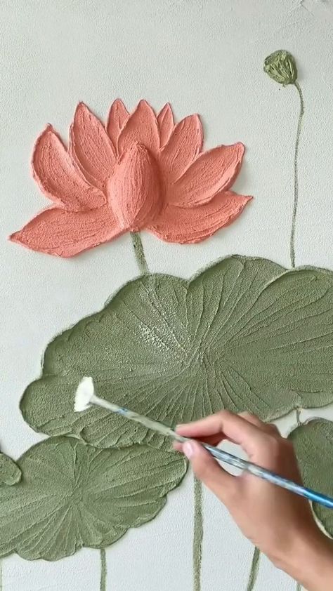 Lotus Texture Painting, Lotus Painting Acrylic, Lotus Canvas Painting, Lotus Texture, Canvas Painting Pink, Textured Canvas Painting, Lotus Artwork, Acrylic Canvas Art, Lotus Flower Painting