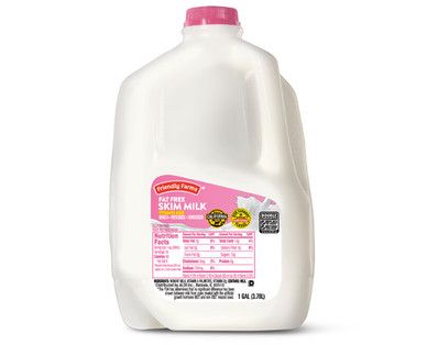 Skim Milk - Friendly Farms | ALDI US Aldi Shopping, Desks Office, Conference Tables, Skim Milk, Office Chairs, Healthy Alternatives, Kids Education, Dish Soap Bottle, Office Furniture