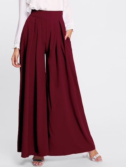 Shop Pleated Detail Palazzo Pants online. SheIn offers Pleated Detail Palazzo Pants & more to fit your fashionable needs. Palazzo Pant Outfit, Tops For Palazzo Pants Classy, Palazzo Pants Outfit, Venue Inspiration, Bodysuit Outfit, Designer Brands Fashion, Cute Skirt Outfits, Spandex Pants, Blouse Pants