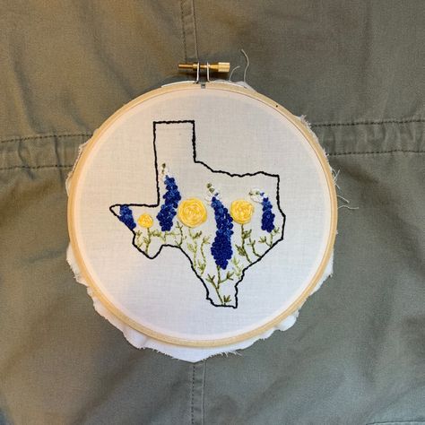 Blue Bonnet Embroidery Pattern, Texas Embroidery, Blue Bonnet, Blue Bonnets, Embroidery Ideas, Embroidery Pattern, Yellow Roses, Embroidery Patterns, Roses