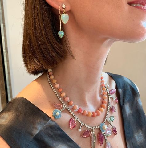 Irene Neuwirth Jewelry on Instagram: “@cory_ireneneuwirth look today #ireneneuwirth #oneofakind” Irene Neuwirth Jewelry, Irene Neuwirth, Flower Necklace, Statement Necklace, Beaded Necklace, On Instagram, Instagram