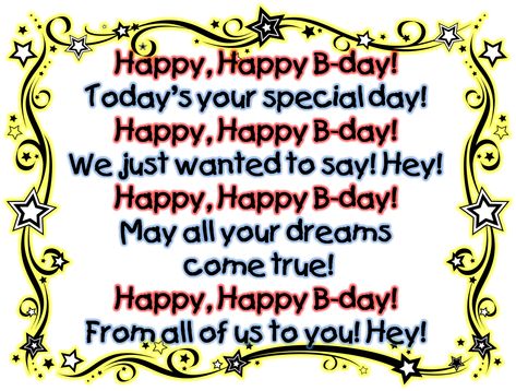 birthday songs | For your free Happy B-day song printable, smile and click! Songs For Kindergarten, Happy Birthday Song Lyrics, Birthday Song Lyrics, Happy Song Lyrics, Birthday Lyrics, Happy Birthday Lyrics, Happy Birthday Wishes Song, Class Community, Birthday Wishes Songs