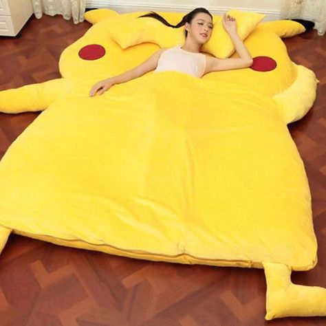 Pokemon Giant Pikachu Bed Pikachu Bed, Pikachu Diy, Kids Floor Pillow, Floor Pillow Bed, Floor Pillows Kids, Pokemon Room, Pokemon Merchandise, Pikachu Pikachu, Bean Bag Bed