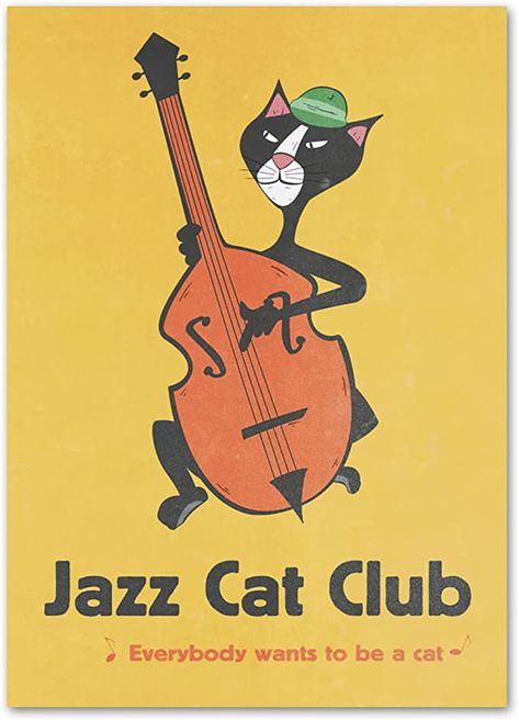 Jazz Festival Poster Club Cat Jazz Festival Canvas Painting Abstract Wall Art Jazz Music Prints Fashion Picture for Home Decor 50x70cm X1 No Frame : Amazon.ca: Home Jazz Painting, Jazz Festival Poster, Arte Jazz, Jazz Cat, Music Prints, Poster Club, Prints Fashion, Arte Peculiar, Jazz Poster