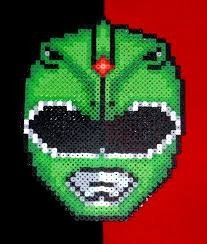 Green Power Ranger Drawing, Green Power Ranger Perler Beads, Ranger Beads, Power Rangers White And Green, Power Rangers Jungle Fury Red Ranger, Green Power Ranger, Melty Beads, Perler Bead Patterns, Godzilla