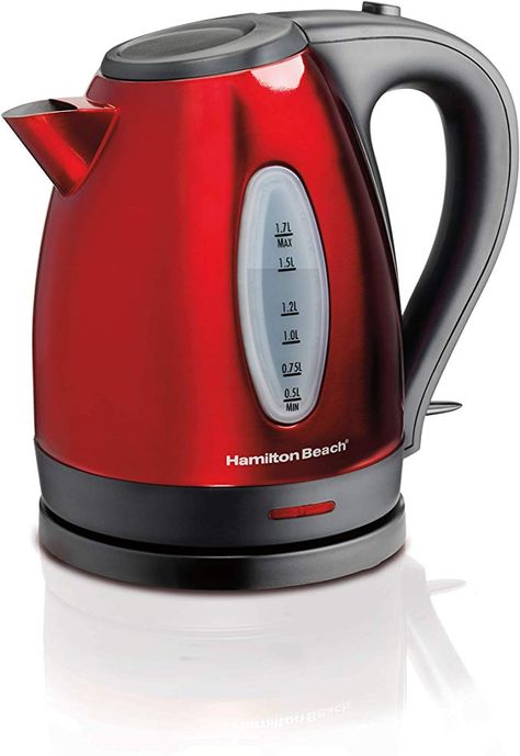 Amazon.com: Hamilton Beach Electric Tea Kettle, Water Boiler & Heater, 1.7 L, Cordless, Auto-Shutoff and Boil-Dry Protection, Stainless Steel (40880): Kitchen & Dining Electric Kettles, Stovetop Kettle, Electric Tea Kettle, Whistling Tea Kettle, Tea Kettles, Perfect Cup Of Tea, Water Boiler, Tea Maker, Water Kettle