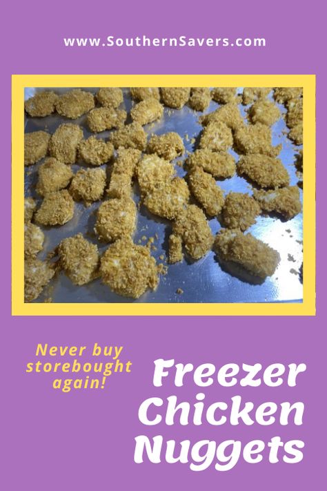 What kid doesn't love chicken nuggets? This chicken nuggets recipe is SO easy. They're crispy and baked and store great in the freezer! via @southernsavers Freezer Chicken Nuggets, Chicken Nuggets For Kids, Chicken Nuggets Recipe, Baked Chicken Nuggets, Chicken Nugget Recipes, Nuggets Recipe, Eat Pretty, Perfect Chicken, Cereal Recipes