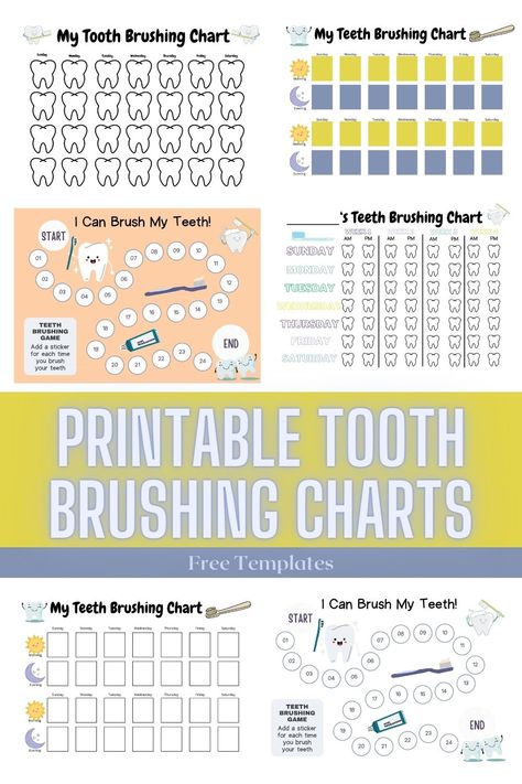 Printable Tooth Brushing Charts Brushing Teeth Chart Free Printable, Teeth Brushing Chart Free Printable, Brush Your Teeth Activities For Kids, Toothbrush Chart, Teeth Brushing Chart, Tooth Brushing Chart, Bedtime Routine Chart, Toddler Printables, Teeth Brushing