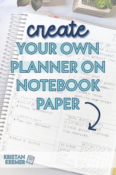 Learn how to make simple and customizable planner layouts to design your own perfect planner. Download the free printable guide and watch the video for more details! Diy Daily Planner Notebook Ideas, Functional Planner Layout, Notebook Planner Ideas Layout, Planner Dividers Printable Free, Happy Planner Layout Free Printables, Planner Pages Ideas Layout, How To Make A Planner, Diy Planner Binder, Journal Layout Templates