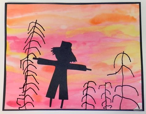 The Scarecrows Wedding, Scarecrow Crafts, Crafts Fall, Fall Art Projects, 2nd Grade Art, 3rd Grade Art, Fall Preschool, Elementary Art Projects, Homeschool Art