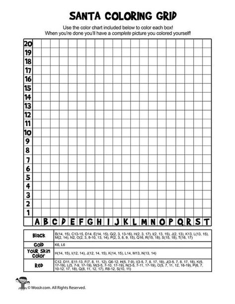 Christmas Mystery Pictures Grid Coloring Pages | Woo! Jr. Kids Activities : Children's Publishing Art With Graph Paper, Christmas Worksheets 2nd Grade, Mystery Coloring Pages, Grid Coloring Pages, Grid Coloring, Christmas Activity Sheets, Mystery Picture Graph, Coordinate Grid, Self Esteem Activities