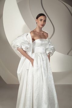 Courtesy of Alon Livné White Wedding Dresses; www.livne-white.com/  Courtesy of Alon Livné White Wedding Dresses; www.livne-white.com/ Wedding Dress Jacket, Alon Livne, A Line Ball Gown, Corset Ball Gowns, Simple Wedding Dress, Designer Wedding Gowns, Dress Jacket, Wedding Dresses Romantic, Bridal Inspiration