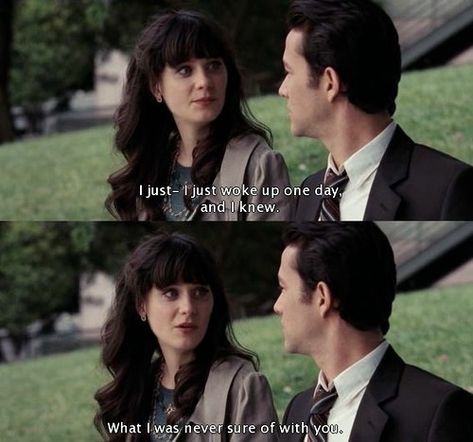 S: Solo desperté un día y lo supe. T: que supiste?  S: lo que nunca tuve seguro contigo. //Por eso no estas conmigo// 500 Days Of Summer Quotes, 500 Days Of Summer, 500 Days, Favorite Movie Quotes, Fina Ord, Chloë Grace Moretz, Septième Art, Single And Happy, The Smiths