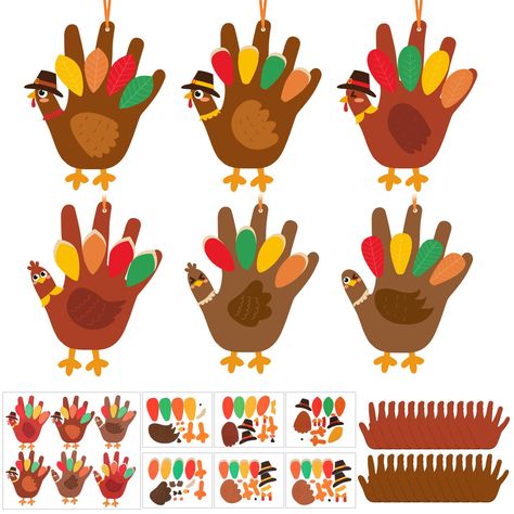 PRICES MAY VARY. Package Includes: this Thanksgiving handprint turkey craft includes 36 sets of DIY Thanksgiving crafts with 36 pieces of orange ribbons, measuring about 5.91 inches/ 15 cm; These Thanksgiving crafts are suitable for kids to pick up their favorite types to design the Thanksgiving handprint turkey scene Reliable Material: our handprint turkey DIY craft kits are colorful printed for kids, and made of quality 250g coated paper; They are safe and reliable, sturdy and serviceable, not Easy Fall Art For Toddlers, Thanksgiving Name Place Cards Diy Kids, Handprint Turkey Crafts For Kids, Hand Turkey Craft Kids, Turkey Hand Craft, Thanksgiving Arts And Crafts For Kids, Hand Turkey Craft, Turkey Diy Crafts, Turkey Crafts For Kids