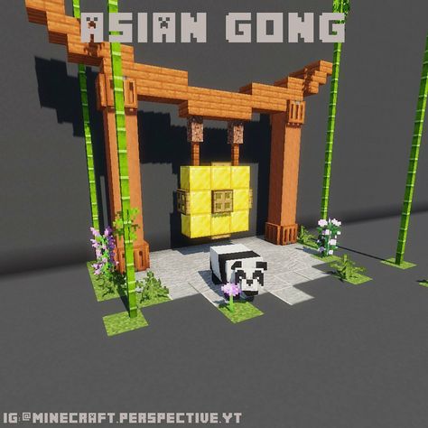 Minecraft Japanese Gong, Japanese Theme Minecraft, Japanese Lamp Minecraft, Minecraft Japanese Entrance, Japanese Themed Minecraft Builds, Minecraft Japanese Portal, Minecraft Japanese Gate, Japanese Wall Minecraft, Tori Gate Minecraft