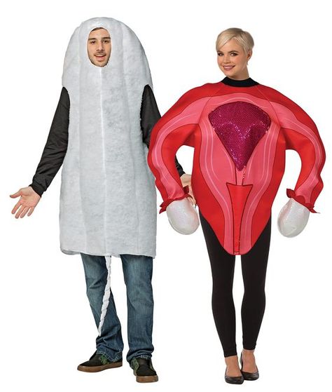 Tampon Halloween Costume, Couple Party Costumes, 2 Person Halloween Costumes Funny, Halloween Costumes Ideas Funny, Halloween Customes For Duo, Tampon Costume, Halloween Costumes By Yourself, Thing One Thing Two Costume, Thing One And Thing Two Costumes