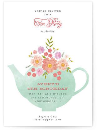 Shopkins Birthday Party, Shopkins Birthday, Birthday Party Stickers, Tea Party Invitations, Baby Shower Tea, Tea Party Theme, Party Invitations Kids, Tea Party Birthday, Childrens Birthday Party