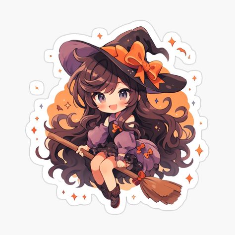 Chibi Halloween, Kawaii Witch, Witch Flying, Witch Drawing, Happy Halloween Witches, Chibi Sketch, Anime Witch, Anime Streetwear, Kawaii Goth