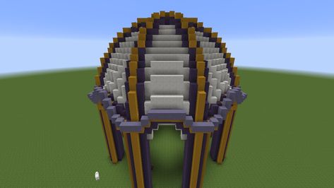 Dome Roof Minecraft, Minecraft Dome, Minecraft Circles, Minecraft Treehouses, Minecraft House Decor, Cottage Minecraft, Minecraft Kingdom, Blossom House, Minecraft Banner Designs