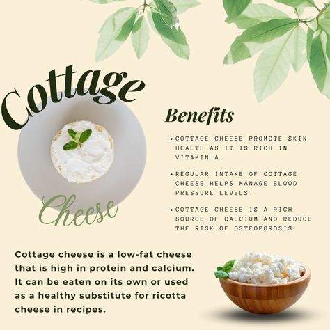 Health Benefits Of Cottage Cheese, Cottage Cheese Benefits Healthy, Cottage Cheese Benefits, Benefits Of Cottage Cheese, Cheese Benefits, Rustic Recipes, Low Fat Cheese, Food Health Benefits, Cottage Cheese Recipes