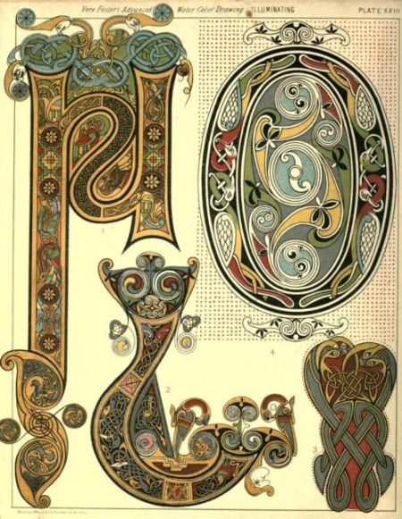 Book Of Kells Letters, Celtic Illuminated Manuscript, Medieval Art Paintings, Historic Books, Celtic Letters, Medieval Illumination, Illustrated Manuscript, Alfabet Letters, Illumination Art