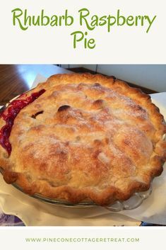 This Rhubarb Raspberry Pie is a great way to use up produce from your garden.  Your family will love the sweet, tart flavor of this pie.  #rhubarb, #raspberries, #pie Raspberry Rhubarb Recipes, Rhubarb Raspberry Recipes, Pie Competition, Raspberry Rhubarb Pie, Rhubarb Cookies, Retreat Design, Tart Pie, Baking Pies, Raspberry Rhubarb