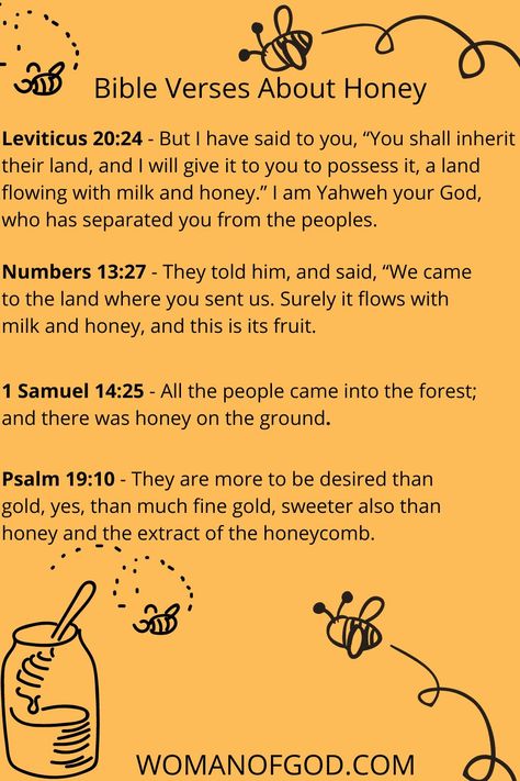 Bible Verse About Bees, Milk And Honey Bible Verse, Bee Bible Verse, Honey In The Rock Bible Verse, Song Of Songs Bible Verses, Honey Scripture, Honey Bible Verse, Bees Quotes, Church Ladies Tea Party