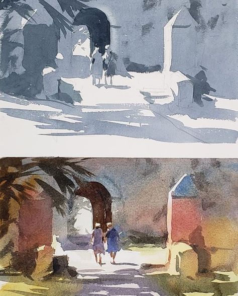 Andy Evansen Value Study, Watercolor Value Study, Value Studies, Andy Evansen, Value Painting, Painting Practice, Watercolor Architecture, Watercolor Video, Color Study