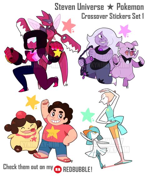 SU + Pokemon: Sticker Set 1! by ky-nim Pokemon Steven, Pokemon Crossover, Steven Universe Au, Oc Pokemon, Pokemon Gif, Anime Paper, Pokemon Stickers, Steven Universe Characters, Disney Favorites