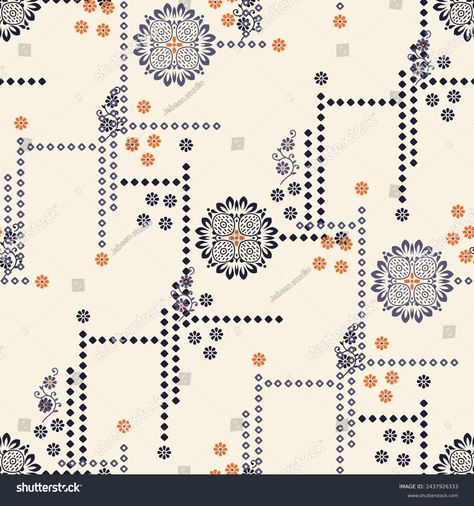 Ethnic Geometric Harmony Seamless Pattern Backgrounds Stock Illustration 2437926333 | Shutterstock Geometric Vector Pattern, Floral Allover Pattern, Digital Print Textiles, Kashmiri Work, Ethnic Pattern Design, Patterns Flowers, Geometric Vector, Allover Pattern, Batik Pattern