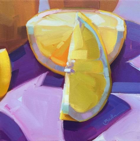 Natural Structures, Food Painting, Lemon Wedge, Fruit Painting, Daily Painting, Still Life Art, Color Studies, Art Inspiration Painting, Painting Class