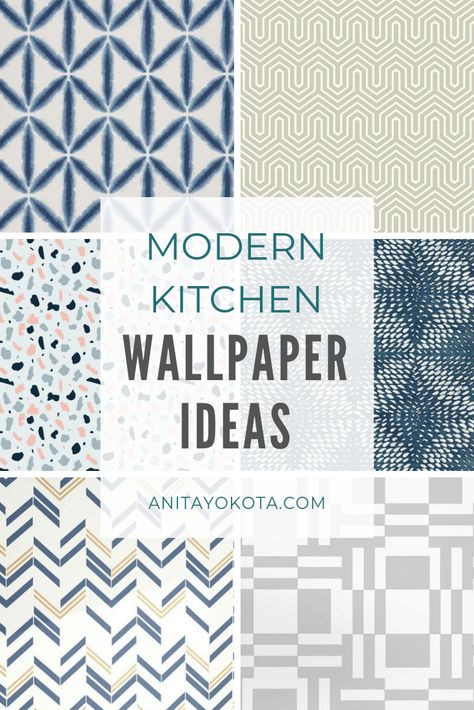 Modern Kitchen Wallpaper Ideas, Wallpaper Backsplash Kitchen, Kitchen Backsplash Wallpaper, Modern Kitchen Wallpaper, Kitchen Wallpaper Ideas, Wallpaper Backsplash, Modern Eclectic Home, Brick Backsplash Kitchen, Modern Kitchen Backsplash