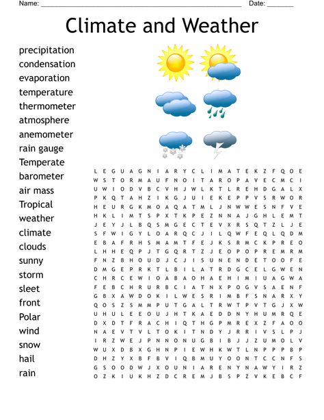 Climate and Weather Word Search Weather Word Search, Climate And Weather, Easy Word Search, Weather Words, Anemometer, Word Search Games, Rain Gauge, States Of Matter, Reading Comprehension Skills