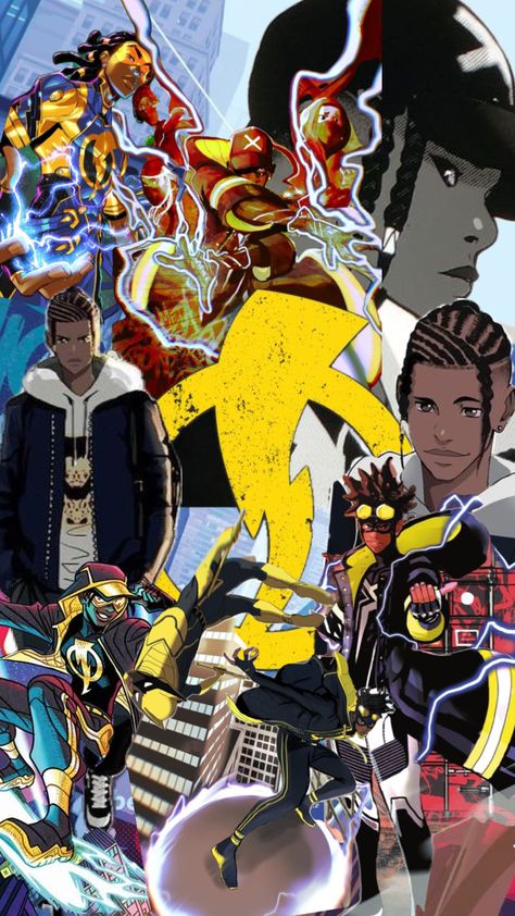 #static #superhero #milestone #dccomics Static Shock Aesthetic, Static Shock Wallpaper, Static Dc, Static Shock, New 52, Black Characters, Miles Morales, Aesthetic Pics, Dope Art