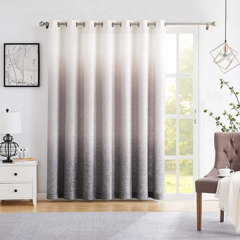 Patio Door Window Treatments, Light Filtering Window Treatments, Extra Wide Curtains, Ombre Curtains, Sliding Door Curtains, Sliding Patio Door, Fabric Window Treatments, Door Window Treatments, Patio Door Curtains