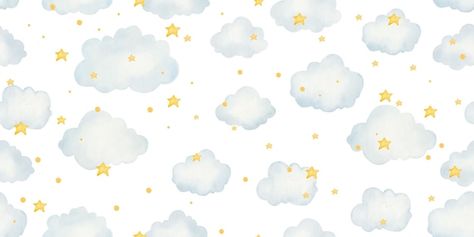 Vector childrens seamless pattern with c... | Premium Vector #Freepik #vector #seamless #fabric-pattern #seamless-pattern #print-pattern Clouds And Stars, Star Cloud, Childrens Illustrations, Vector Photo, Seamless Pattern, Premium Vector, Seamless Patterns, Graphic Resources, Stars