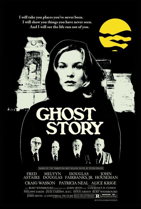 Ghost Story (1981) Alice Krige, Melvyn Douglas, Classic Horror Movies Posters, Patricia Neal, 80's Movies, Best Selling Novels, Ghost Movies, Joe Satriani, The Velvet Underground