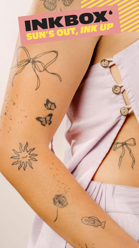 Explore temporary tattoos for inkfinite self-expression and mark your summer with Inkbox!  ☀️ Lasts Up to 10 Days ☀️ Easy to Apply ☀️ Authentic Tattoo Look Lizzie Core, Authentic Tattoo, Lilac Nails Design, Grandma Tattoo, Grandma Tattoos, Simple Tats, Self Love Tattoo, Retro Painting, Inkbox Tattoo