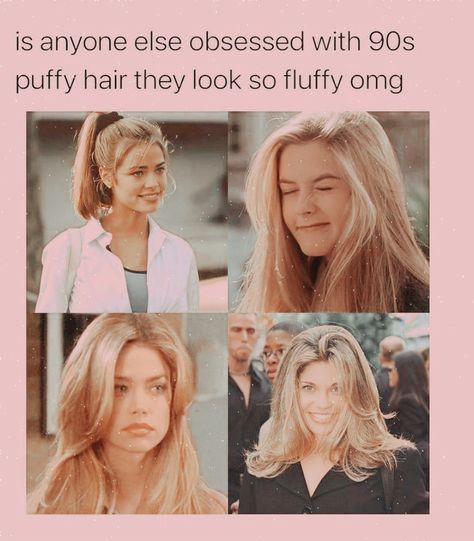 Preppy 2023, Pouf Hair, Puffy Hair, 90’s Aesthetic, 90s Hairstyles, 90s Aesthetic, Fluffy Hair, Clueless, Pretty Hairstyles