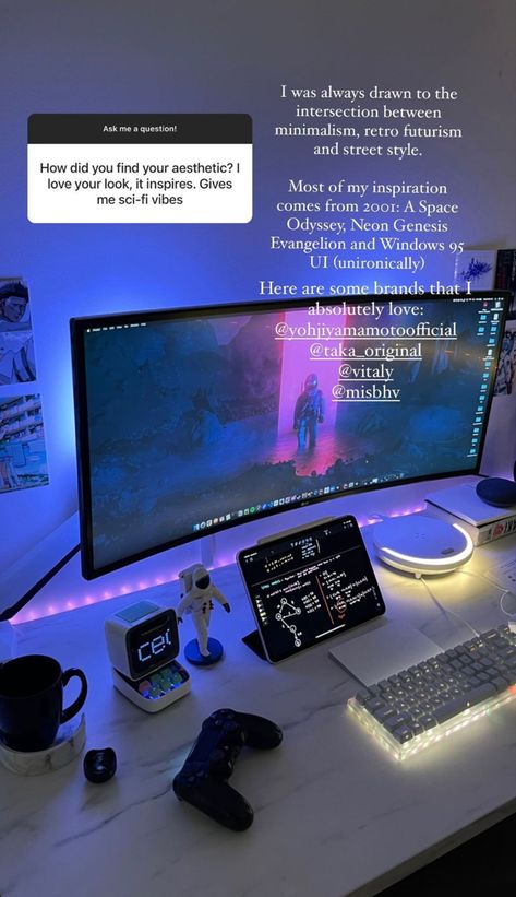 Futuristic Desk, Study Desk Organization, Hypebeast Room, Find Your Aesthetic, Dream Desk, Workspace Desk, Learn Computer Coding, Computer Desk Setup, Tech Aesthetic