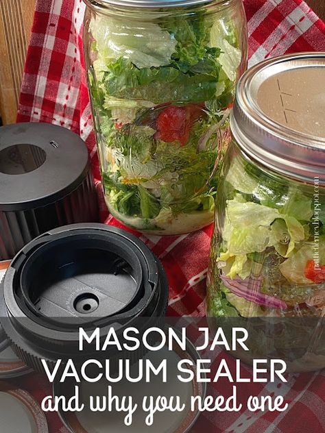 Olla-Podrida: Why you need a Mason Jar Vacuum Sealer. Vacuum Canning In A Jar, Mason Jar Vacuum Sealer, Mason Jar Vacuum Sealing, Mason Jar Sealer, Vacuum Sealing Food In Jars, Vacuum Seal Jars, White Almond Cakes, Uses For Mason Jars, Vacuum Sealing Food