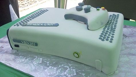 XBOX  groom's cake, I'd love to do a funny grooms cake for donald but i'm not really sure what it should be...maybe an xbox, wheeler, boat, dirtbike, fishing gear, ....the list goes on Funny Grooms Cake, Gamer Wedding Cake, Xbox Cake, Cake Models, Video Games Birthday, Wedding Types, Birthday Desserts, Grooms Cake, Here Comes The Bride